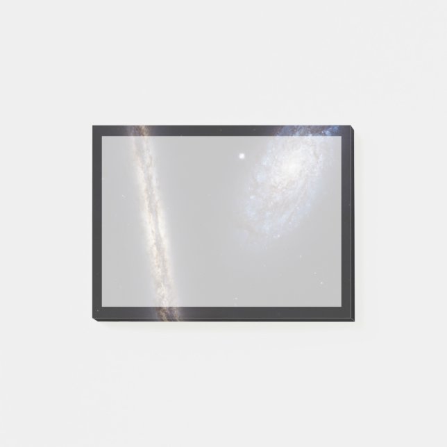 Edge-On Galaxy Ngc 4302 & Tilted Galaxy Ngc 4298 Post-it Klebezettel (Vorderseite)