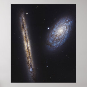 Edge-On Galaxy Ngc 4302 & Tilted Galaxy Ngc 4298 Poster