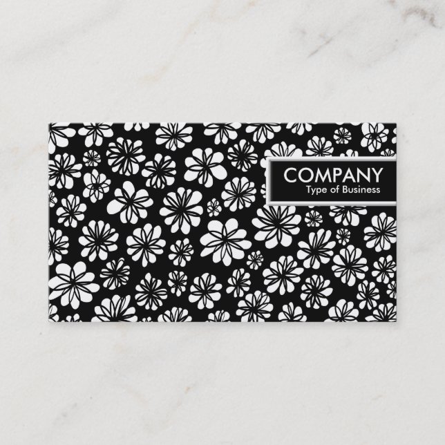 Edge-Tag - B&W-Bloral Visitenkarte (Vorderseite)