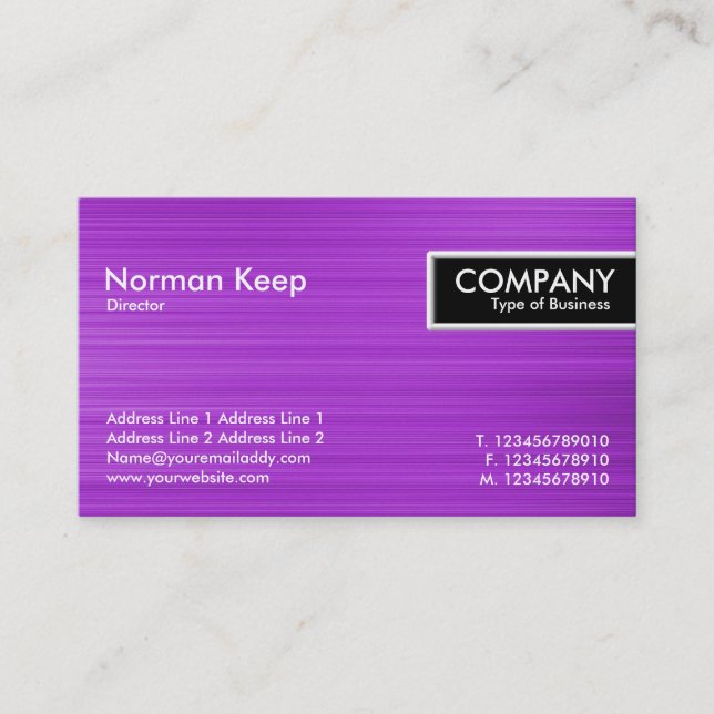 Edge-Tag - Lila Textur gebürstet Visitenkarte (Vorderseite)