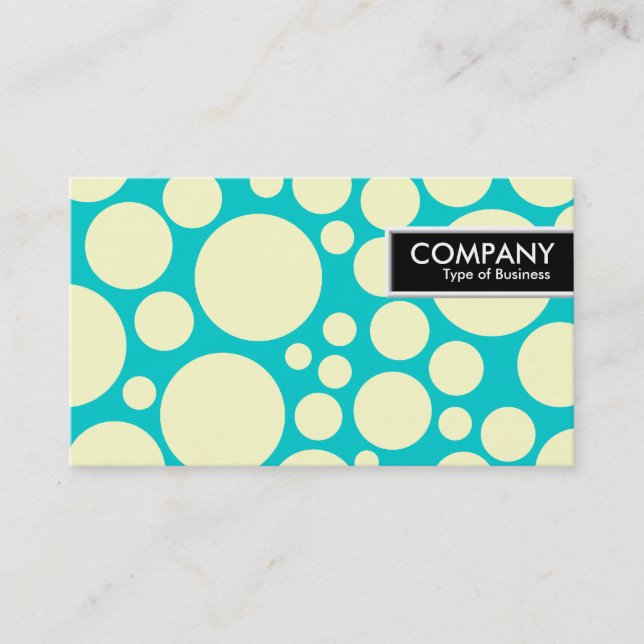 Edge Tag - Spotty - Cream on Blue (00CCCC) (Vorderseite)