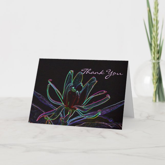 Edgey Floral Thank You Dankeskarte (Vorderseite)