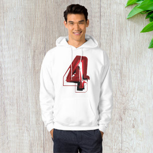Edgy Abstrakt Red and Black Number 4 Hoodie
