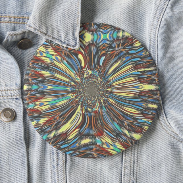 Edgy African Urban Pop Art Abstrakt Optisches Desi Button (Beispiel)