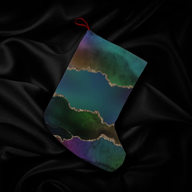 Edgy Agate | Dark Moody Jewel Tone Mystic Aquamari Kleiner Weihnachtsstrumpf (Von Creator hochgeladen)