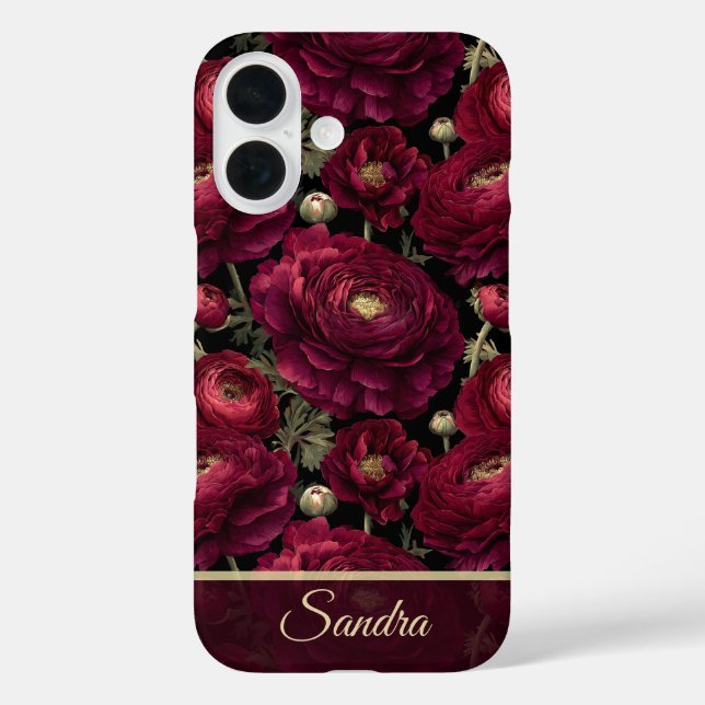 Edgy Best Friend Gift Ranunculus Flower Name iPhone 16 Hülle (Rückseite)