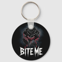 Edgy 'Bite Me' Gothic Rose Design