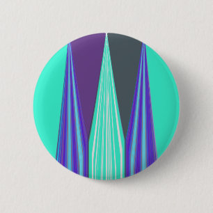 Edgy Blue Lila Cyan Zickzack Art Print Button