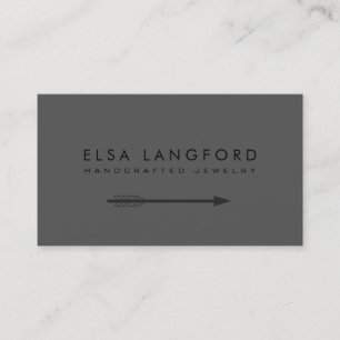 Edgy Bohemian Arrow Carte de visite noir et gris