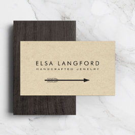 Edgy Bohemian Arrow sur Tan Carton Carte de visite