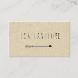 Edgy Bohemisch Arrow mit handgeschriebenem Text Visitenkarte