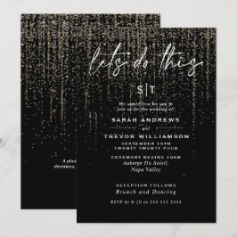 Edgy Chic Champagne Glitzer Garland Einladung