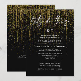 Edgy Chic Gold Glitzer Garland Einladung