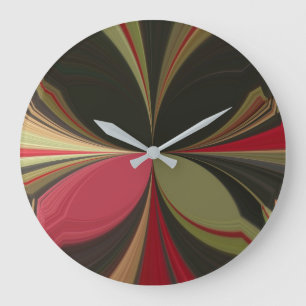 Edgy Earth Kaleidoskop-Kunst drucken Große Wanduhr