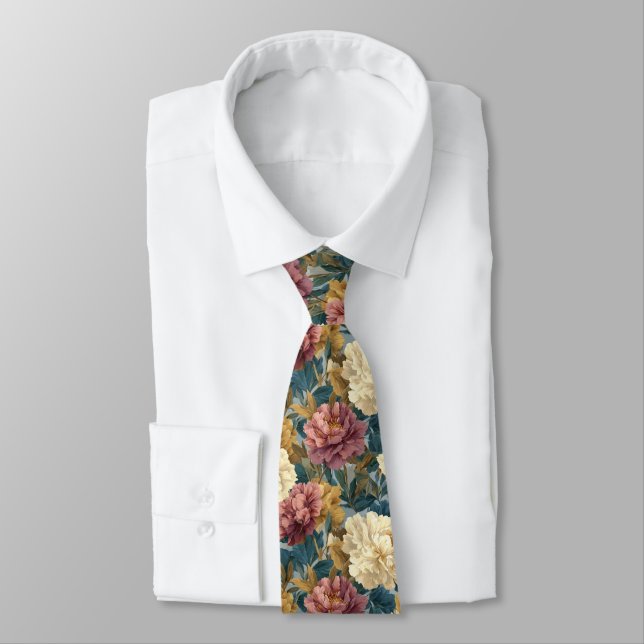 Edgy Fathers Day Gift Peonies Krawatte (Gebunden)