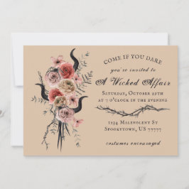 Edgy Floral Boho Wicked Affair Halloween Einladung