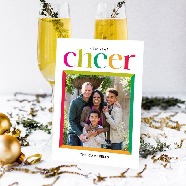 Edgy Frame Joyeux Carte photo du Nouvel An (Créateur téléchargé)