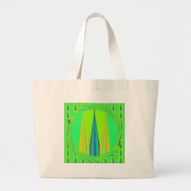 Edgy Geometric Neon Design Jumbo Stoffbeutel (Vorne)