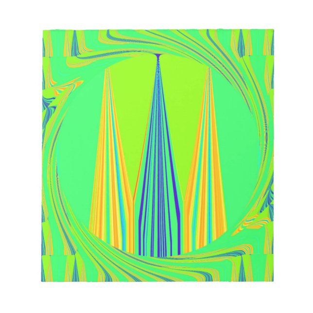 Edgy Geometric Neon Design Notizblock (Vorderseite)