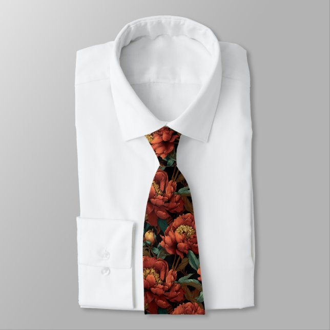 Edgy Gifts For Father Peonies Flower Krawatte (Gebunden)