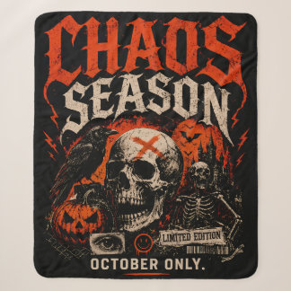 Edgy Gothic Chaos Season Schädel Halloween Sherpadecke