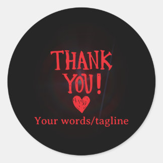 Edgy Gothic Style Thank You Small Business Packagi Runder Aufkleber
