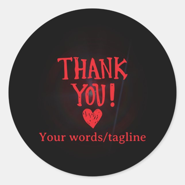 Edgy Gothic Style Thank You Small Business Packagi Runder Aufkleber (Vorderseite)