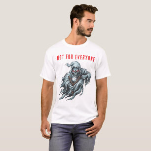 Edgy Grim Reaper Steinschleuder Frontprint Weißes T-Shirt