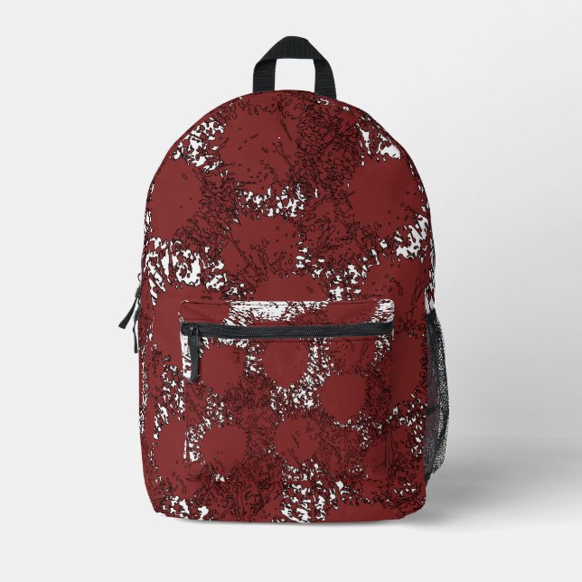 Edgy Grunge Backpack – Trendy & Bold Bedruckter Rucksack (Vorderseite)
