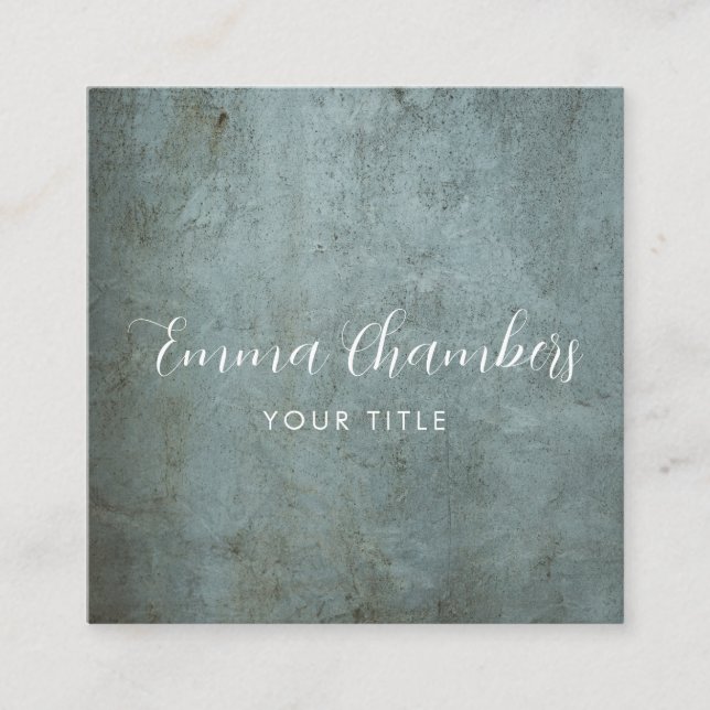 Edgy Grunge Ethereal Smoky Blue Gray Texture Quadratische Visitenkarte (Vorderseite)