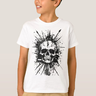 Edgy Grunge Skull mit spitzen Funktionen T-Shirt