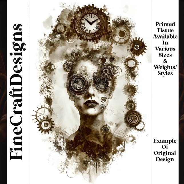 Edgy Grungy Gritty Steampunk Frau N2 Decoupage Seidenpapier (Von Creator hochgeladen)