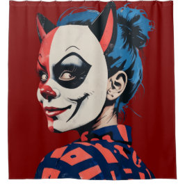 Edgy Harlequin Mask Duschvorhang