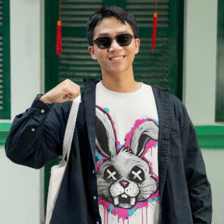 Edgy Horror Bunny T - Shirt - Urban Streetwear