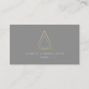 Edgy Imitats Gold Triangle Logo auf Grau Visitenkarte