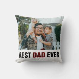 Edgy Maroon Bester Vater je Foto Vatertag Kissen
