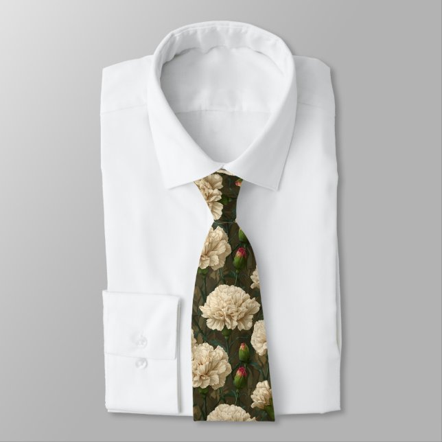 Edgy Mens Accessories Carnation Flower Krawatte (Gebunden)