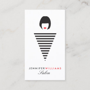 Edgy Retro Mod Hair Stylist, Salon, Beauty Blogger Visitenkarte