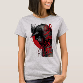Edgy Samurai Warrior Red Sun Japanese Ink Women's T-Shirt