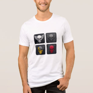 Edgy Skull Grafisches T-Shirt für Biker & Rock Fan Tri-Blend Shirt