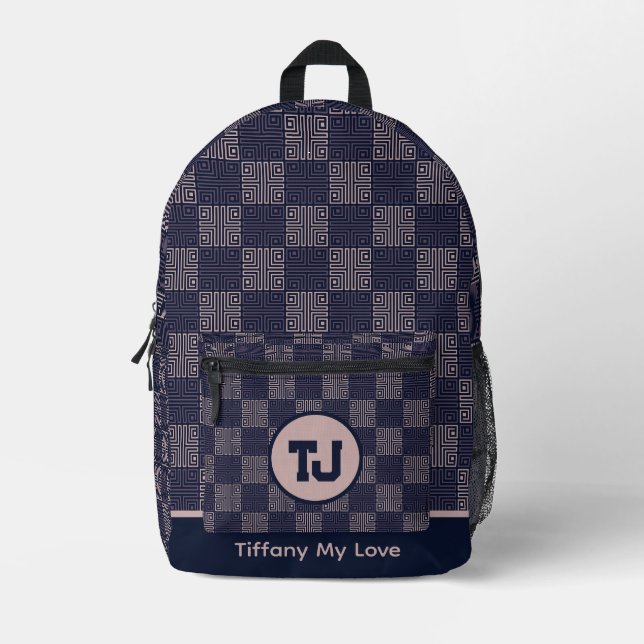 Edgy Summer Name Custom Backpack Bedruckter Rucksack (Vorderseite)