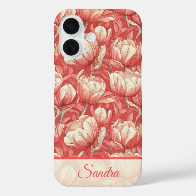 Edgy Teacher Appreciation Gift Tulip Flower Name iPhone 16 Hülle (Rückseite)