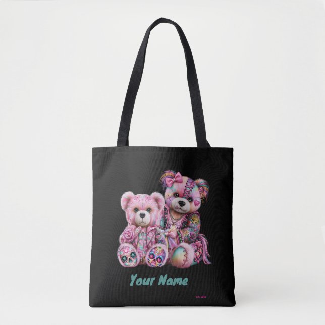 Edgy Too Punk Rosa Bären Tasche (Vorderseite)