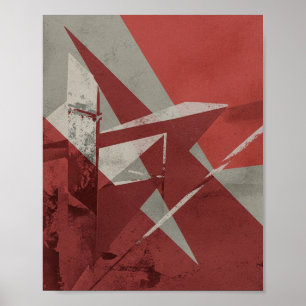 Edgy Urban Geometric - Grunge Abstrakte Kunst Poster