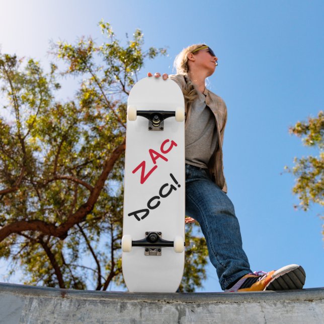 Edgy Zag Chien Skateboard blanc (Extérieur 1)