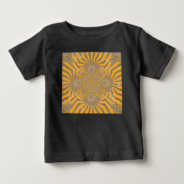 Edgy Zebra Elegante: Eine goldene gelbe Printwerbu Baby T-shirt (Vorderseite)