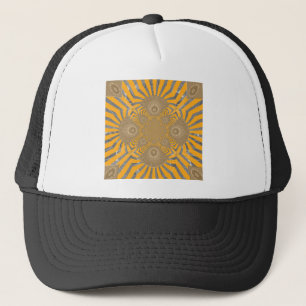 Edgy Zebra Elegante: Eine goldene gelbe Printwerbu Truckerkappe