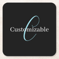 Edierbare kursive Schriftmonogramm Schwarz Blau We