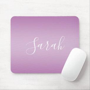 Edierbares Soft Mauve Ombre & Weiß-Text-Skript Mousepad