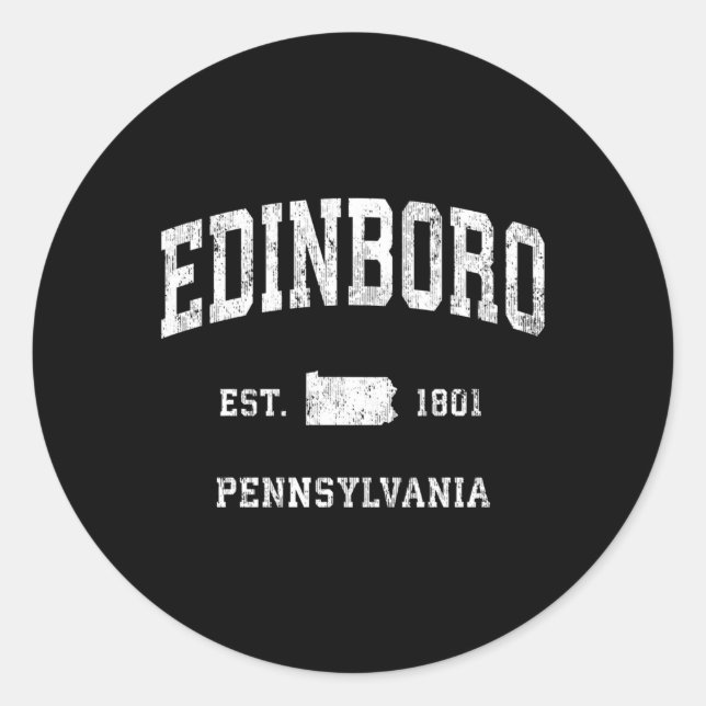 Edinboro Pennsylvania Pa Athletic Sports Runder Aufkleber (Vorderseite)